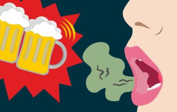 La mauvaise haleine avec l'alcool