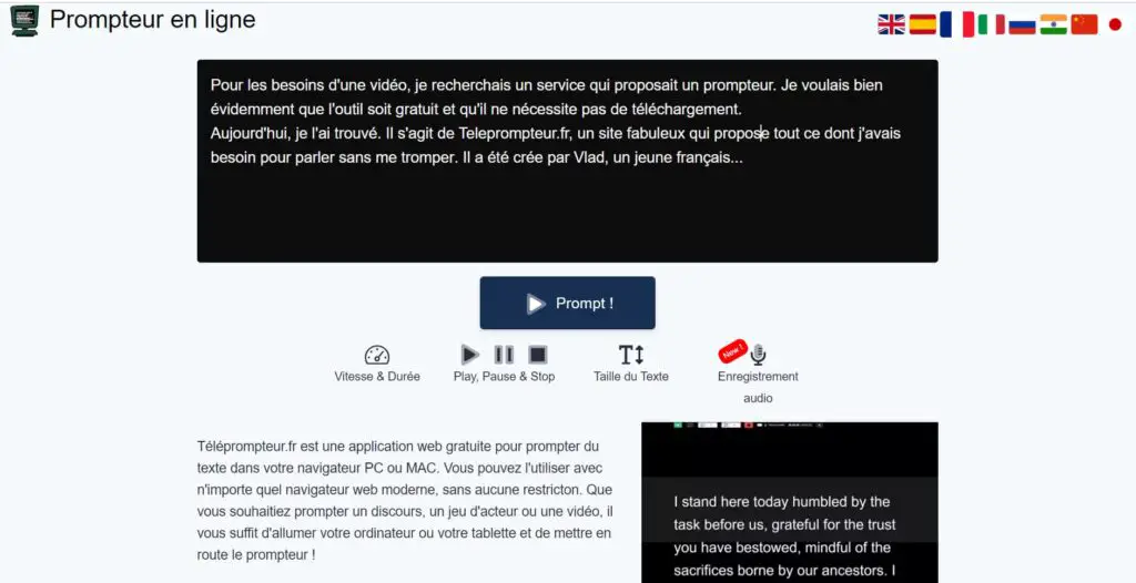 Prompteur en ligne