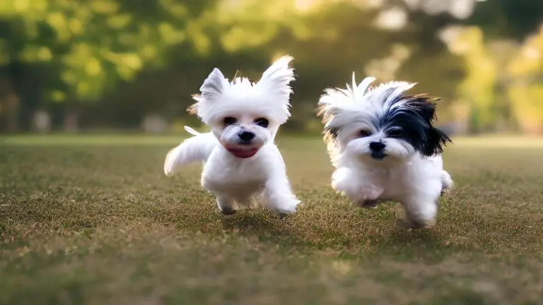 Petits chiens mignons qui jouent