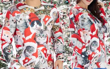 Pull de Noel avec des chats