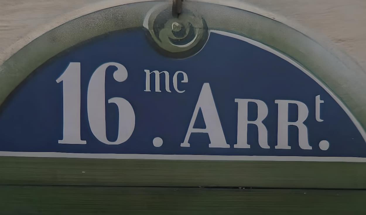 16ème arrondissement plaque