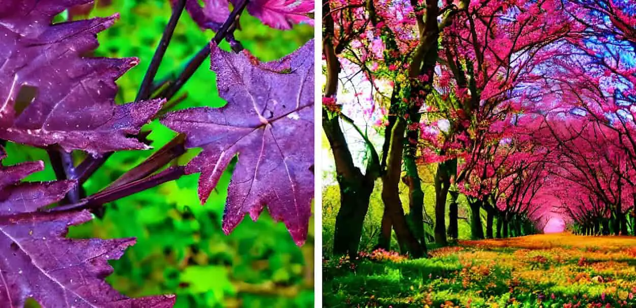 Deux photos avec la nature au printemps