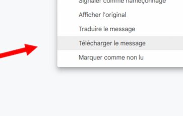 Télécharger un message sur Gmail