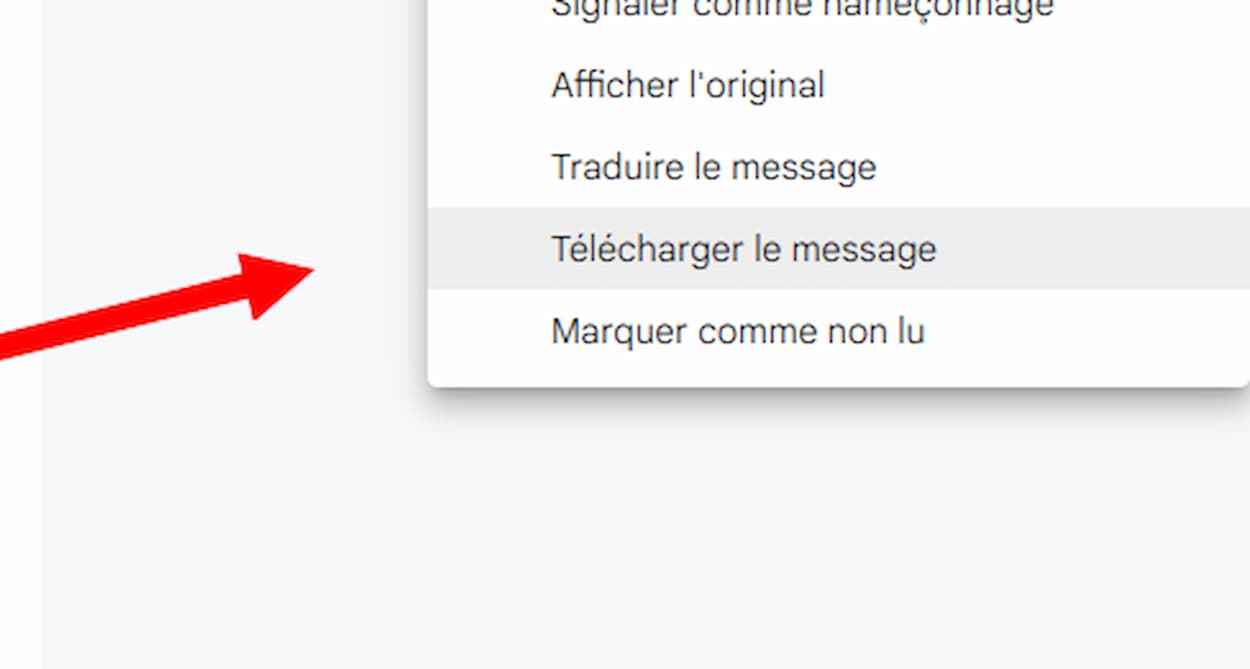 Télécharger un message sur Gmail