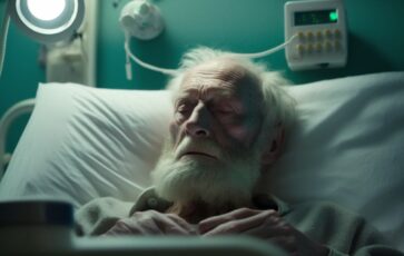 Une personne malade dans un lit