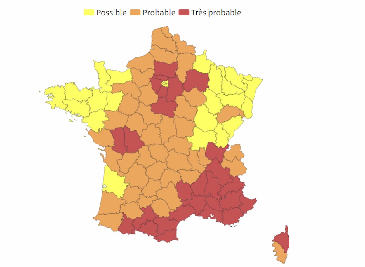 Carte France sécheresse 