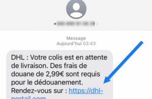 Message de DHL Portail