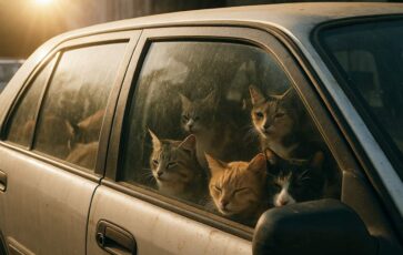Chats dans une voiture enfermés au soleil