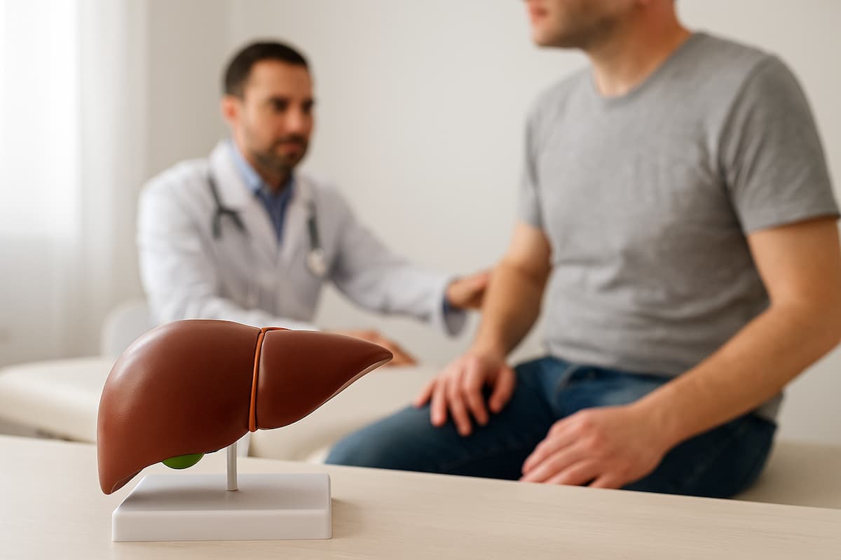 Un médecin consulte le foie d'un patient