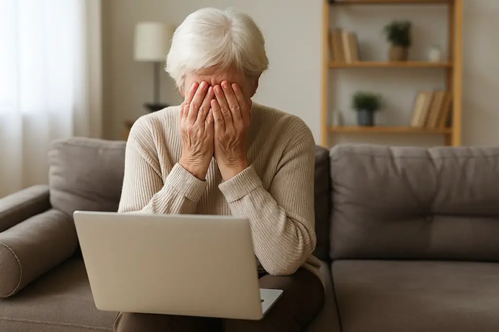 Retraité qui regarde ses impôts