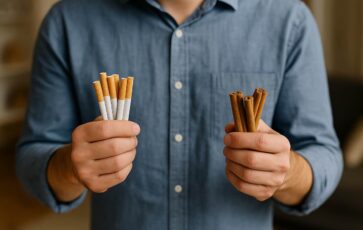 Bâton de cannelle et cigarette