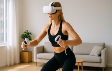 femme qui joue à la VR